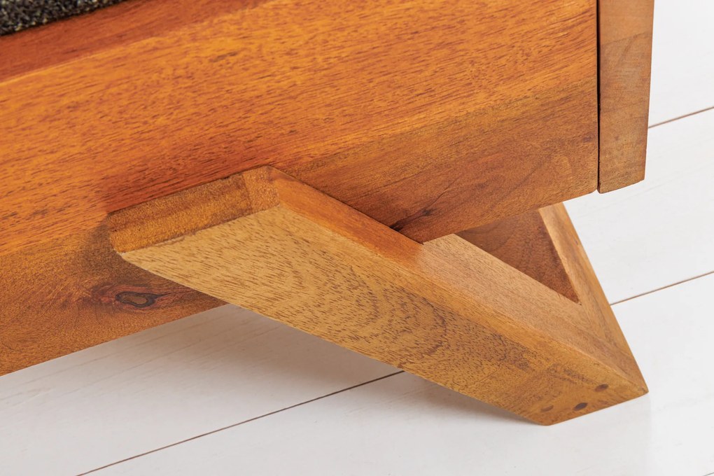 Dizajnová posteľ Zorpi 180x200cm masívne mangové drevo / hnedá