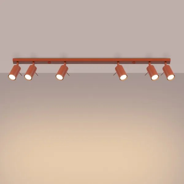 Sollux SL.1511 - Bodové svietidlo RING 6xGU10/10W/230V červená