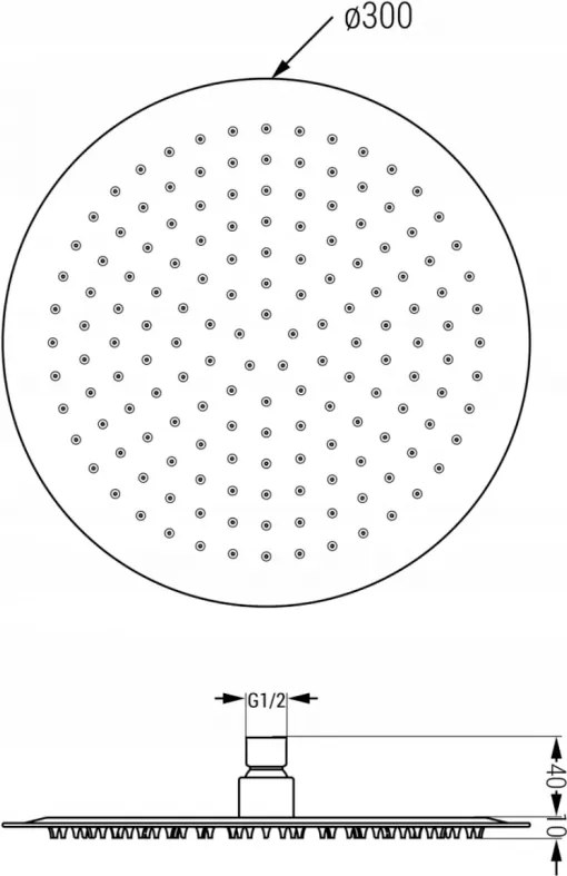 Mexen Slim dažďová hlavica 30 cm so sprchovým ramenom 40cm, chrómová, 79230211-00