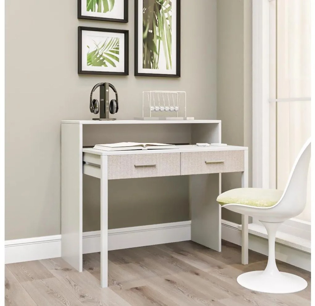 Pracovný stôl 88x99 cm biela/béžová