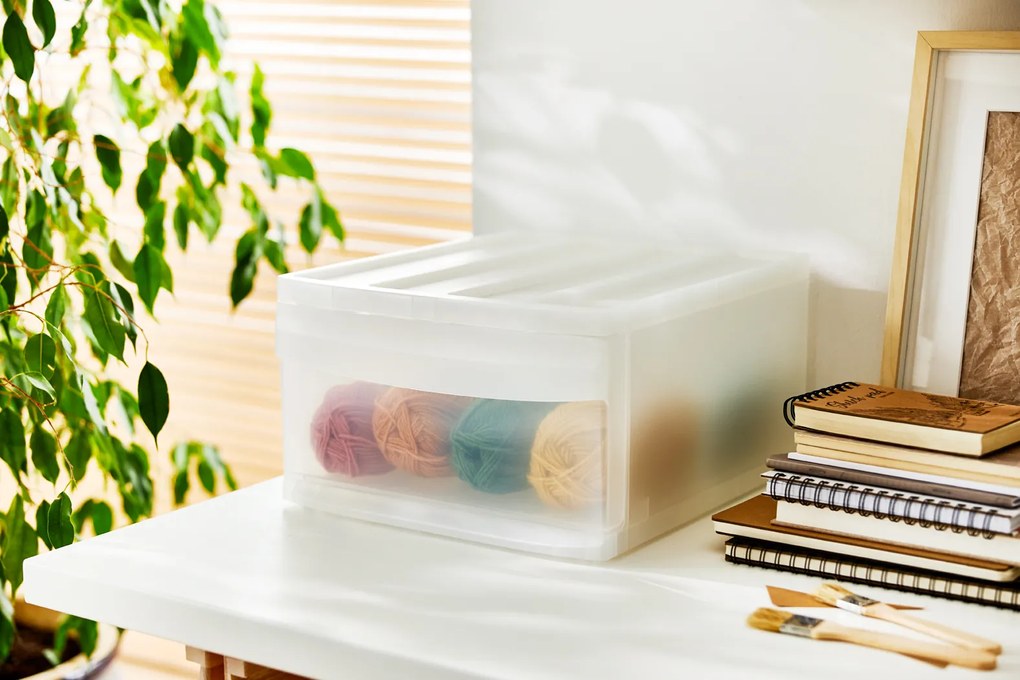 L - Zásuvka, úložný box výsuvný, transparentný Rotho SYSTEMIX