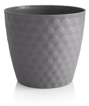 Ruby matt recyklovaný kvetináč 19 cm, kamenná sivá, 19 cm