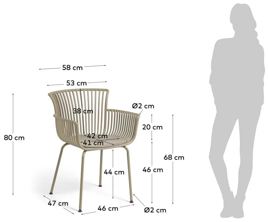 Béžová záhradná stolička Kave Home Surpika