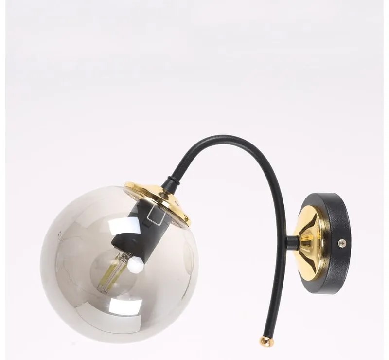 Čierne/sivé nástenné svietidlo ø 15 cm Yoyo – Squid Lighting