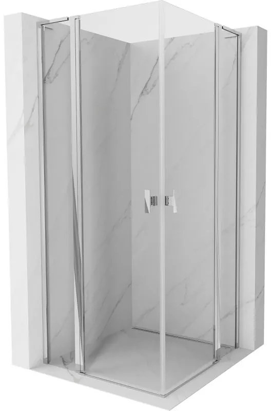 Mexen, Mexen Mist L Duo sklápací sprchový kút 115 x 115 cm, priehľadný, chróm - 8A4L-115-115-01-00