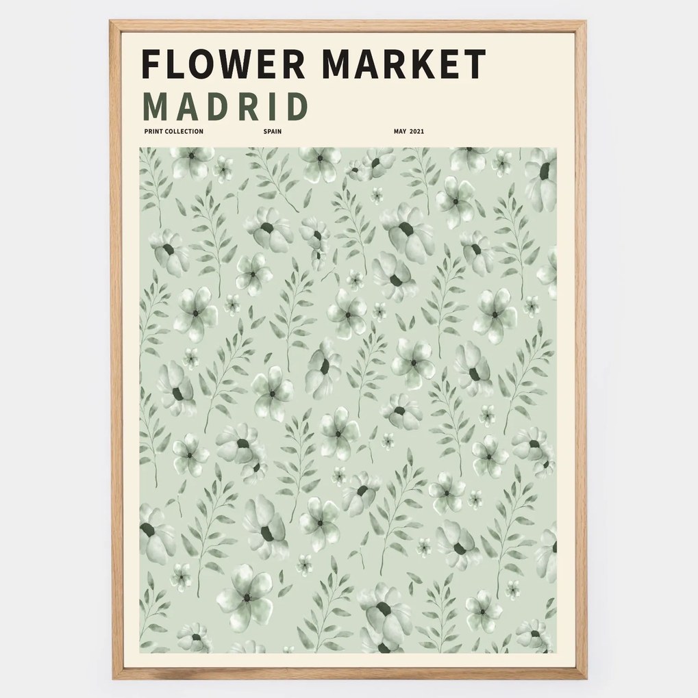 Plagát Flower Market Madrid