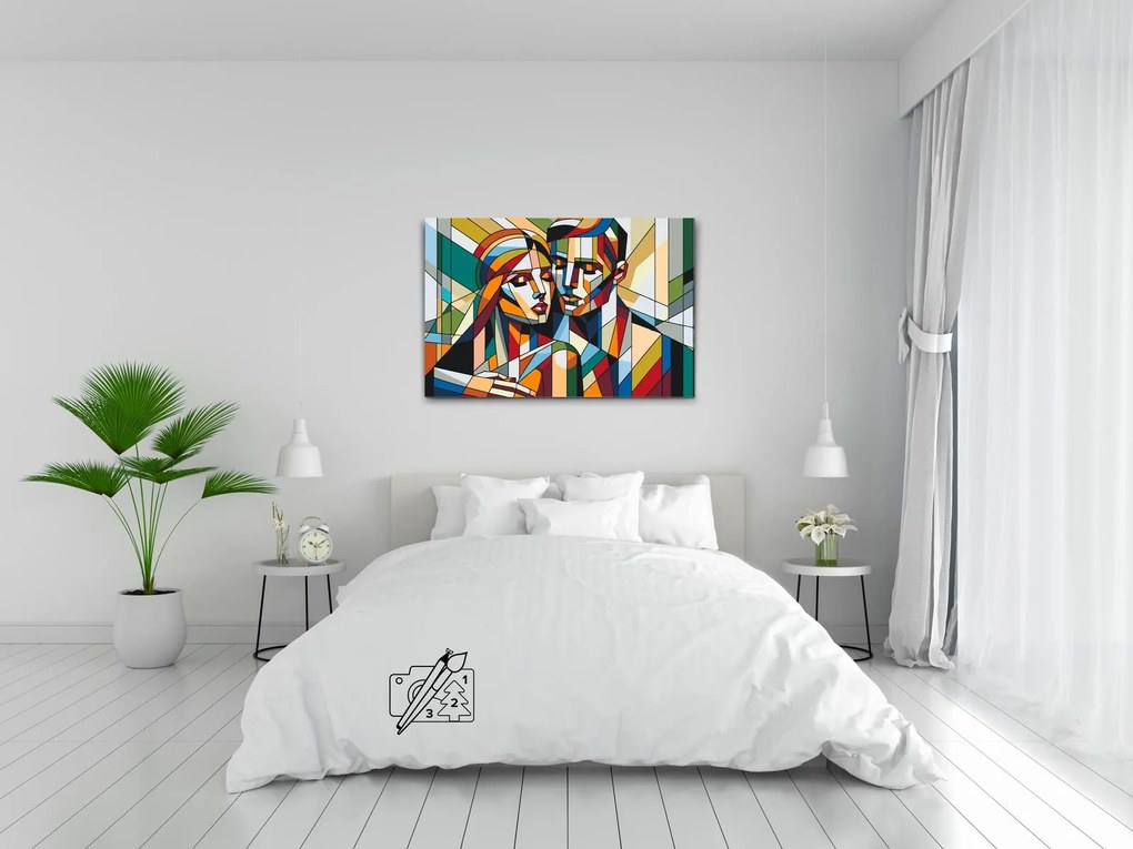 Gario Maľovanie podľa čísel Zamilovaný pár Rozmery: 80 x 120 cm, Rámovanie: S vnútorným rámom