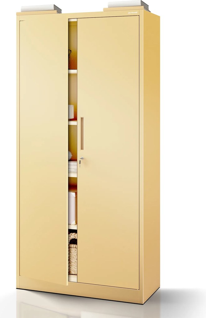 Veľká policová skriňa JAN H, 900 x 1950 x 400 mm, Fresh Style: béžová