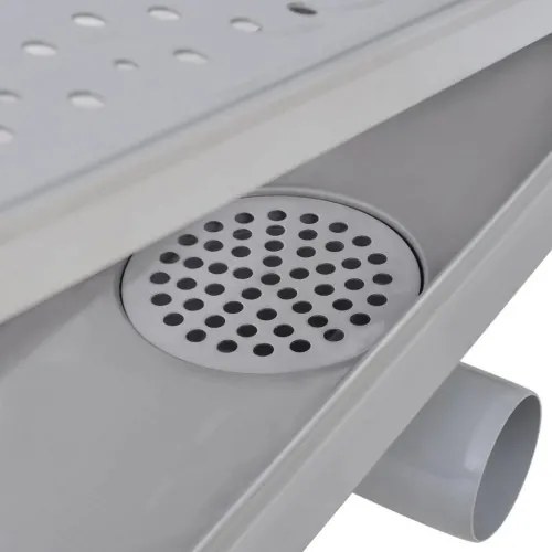 vidaXL Rovný sprchový odtok, s bublinkami, 630x140 mm, nerezová oceľ-