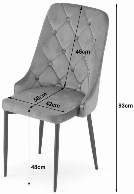 Set troch jedálenských stoličiek CAPRI čierne (čierne nohy) (3ks)
