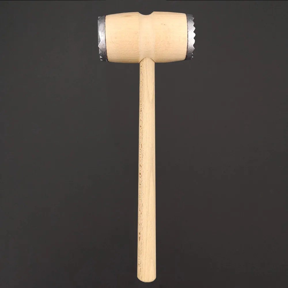 AMADEA Drevená palička na mäso s kovom, masívne drevo, dĺžka 28 cm