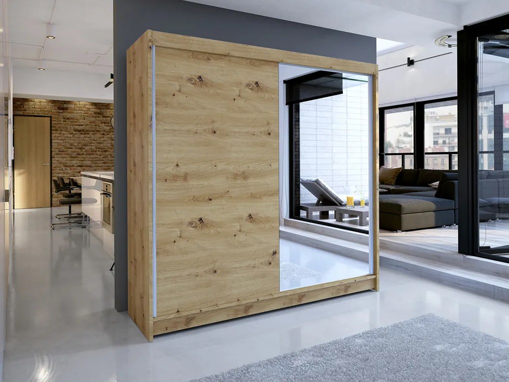 Šatníková skriňa Tatiana (artisan). Akcia -24%. Vlastná spoľahlivá doprava až k Vám domov. 1069269