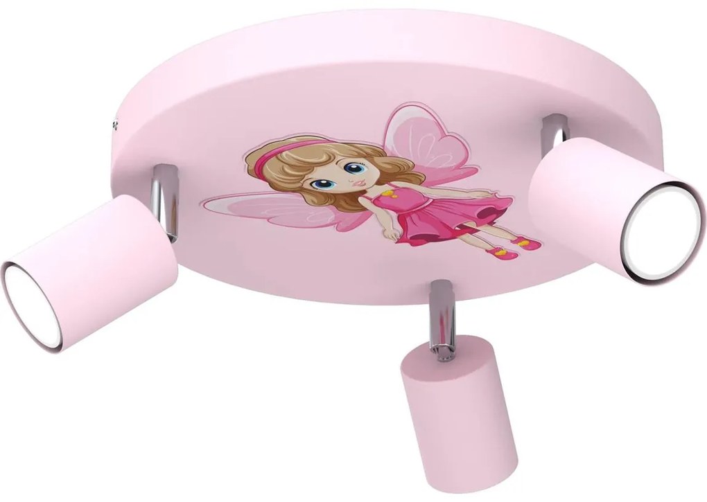 Detské bodové svietidlo FUN 3xGU10/8W/230V ružová/víla