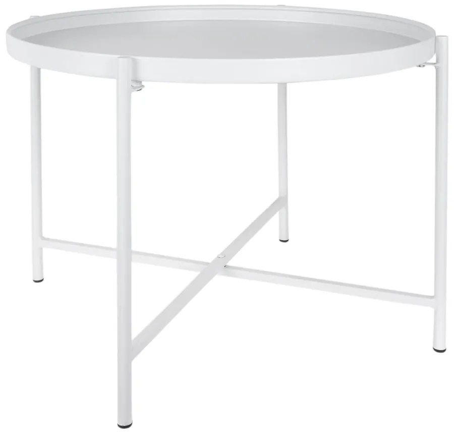 Biely kovový okrúhly konferenčný stolík ø 50 cm Meseta – Leitmotiv