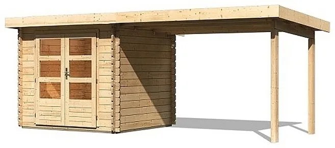 Drevený záhradný domček BASTRUP 2 s prístavkom Lanitplast