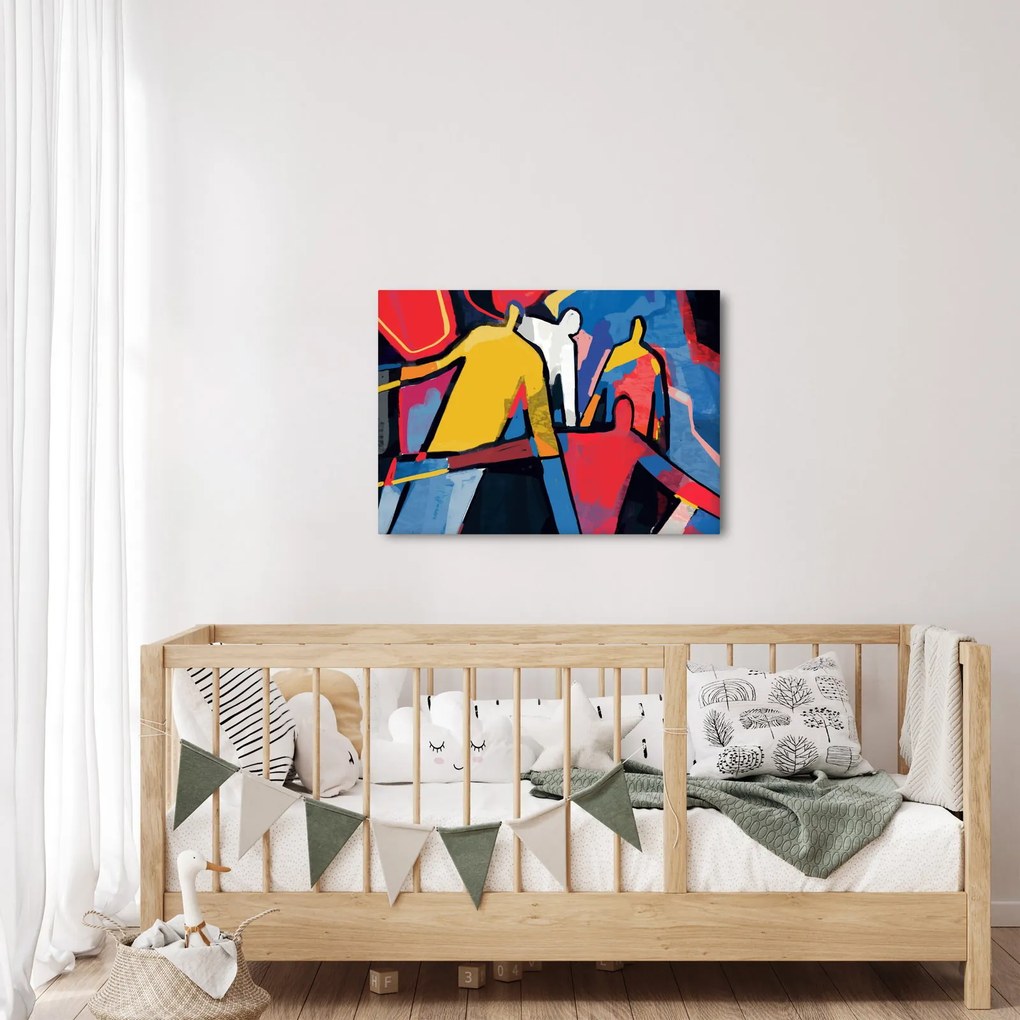Obraz - Abstrakcia mužov (70x50 cm)