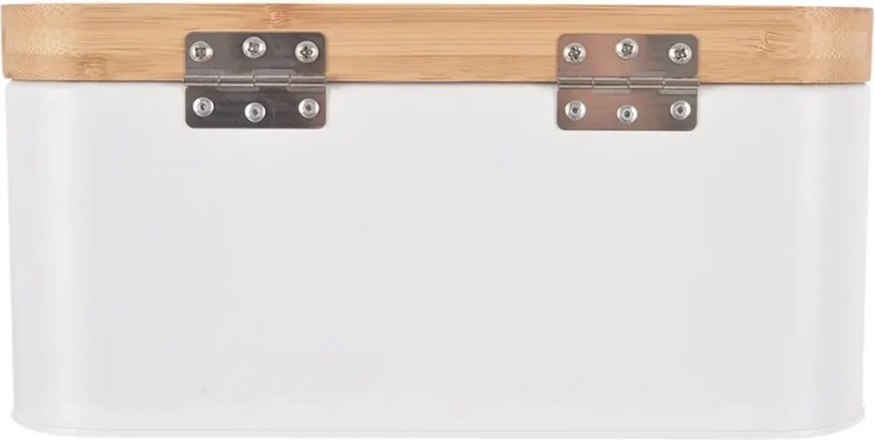 Orion Chlebník WHITELINE,  plech/bambus,  30 x 19,5 x 14,5 cm