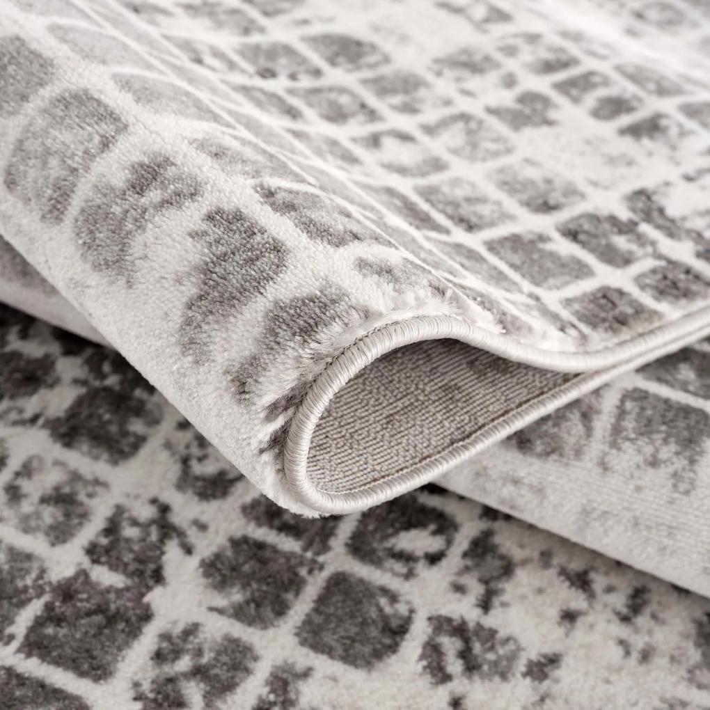 Dekorstudio Moderný okrúhly koberec NOA - vzor 9328 sivý Priemer koberca: 160cm