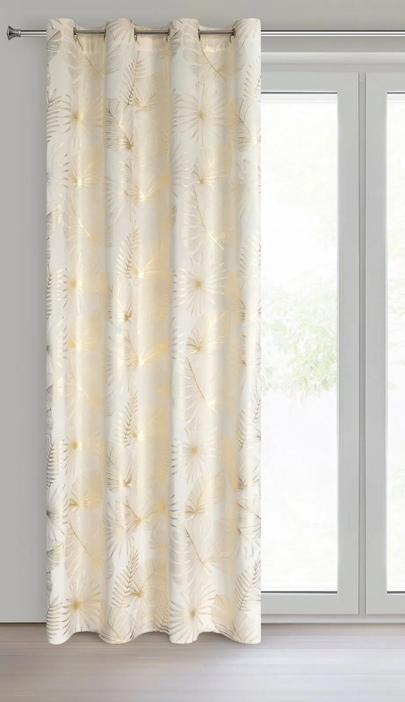 ZATEMŇOVACÍ ZÁVES NA KRÚŽKOCH ARIA 135X250 CM LISTY