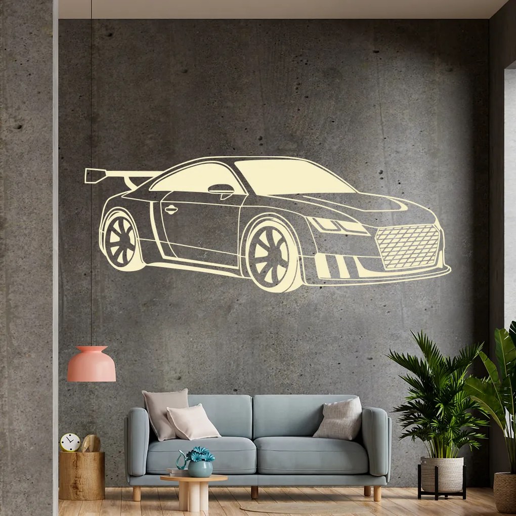 Veselá Stena Samolepka Audi Auto Farba: šedá, Veľkosť: 60 x 22 cm
