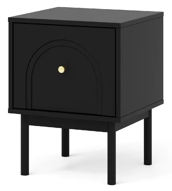Nočný stolík Mazoma 41 cm čierny/zlatý