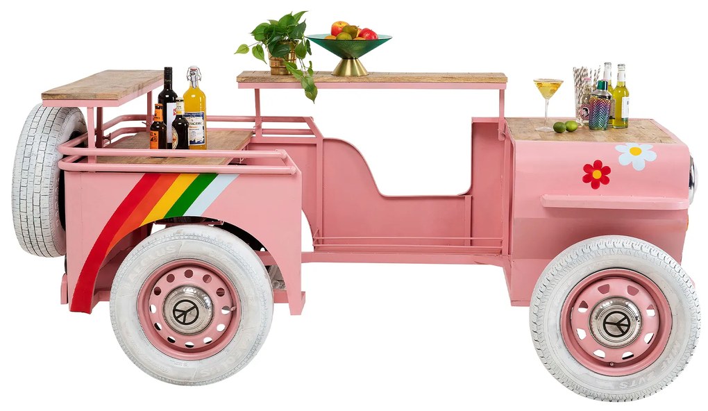 Flower Power Car bar ružový