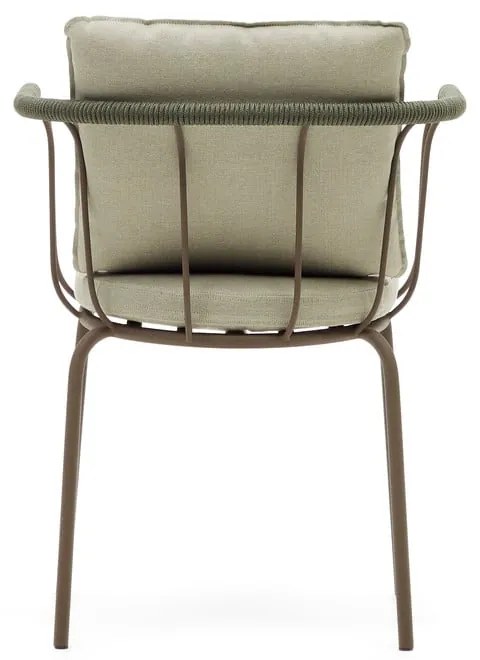 Zelená/béžová kovová záhradná stolička Salguer - Kave Home