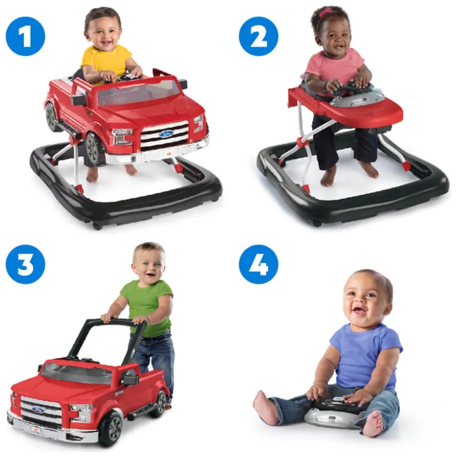 BRIGHT STARTS Chodítko 4v1 Ford F-150 Rapid Red 6-24m