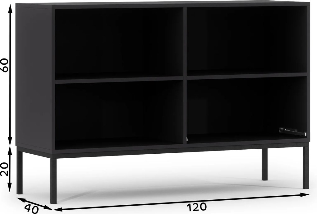 Komoda Loyd (dub artisan + čierna matná). Akcia -15%. Vlastná spoľahlivá doprava až k Vám domov. 1051948