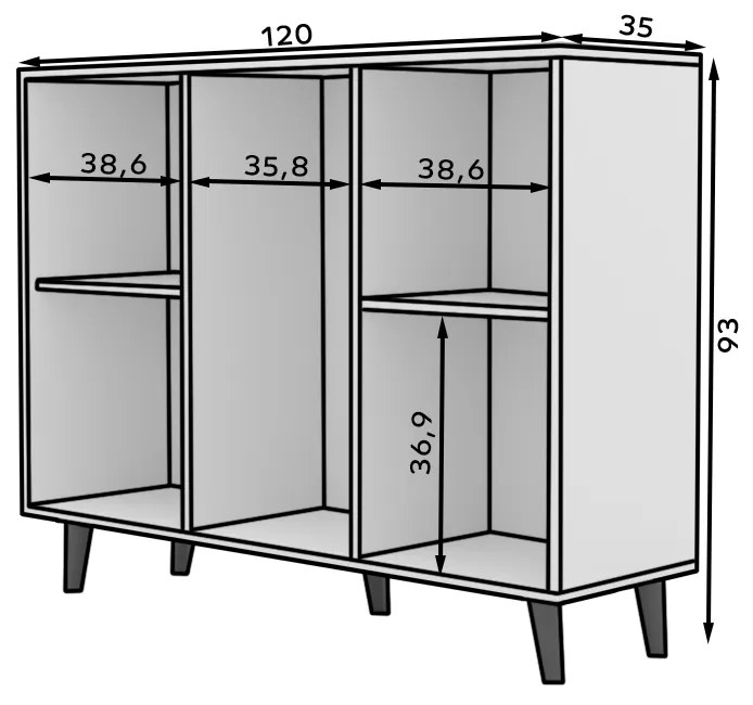 KOMODA RITA SONOMA 120 cm