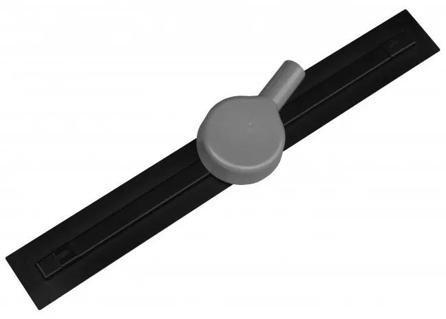 Odtokový žľab s otočným sifónom MEXEN FLAT 360 SLIM čierny 110 cm