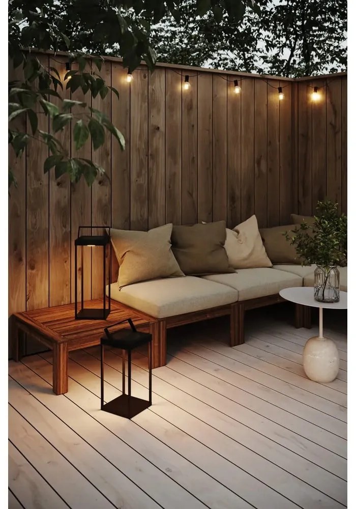 Čierny vonkajší solárny LED lampáš na USB (výška 42 cm) Pure – Markslöjd