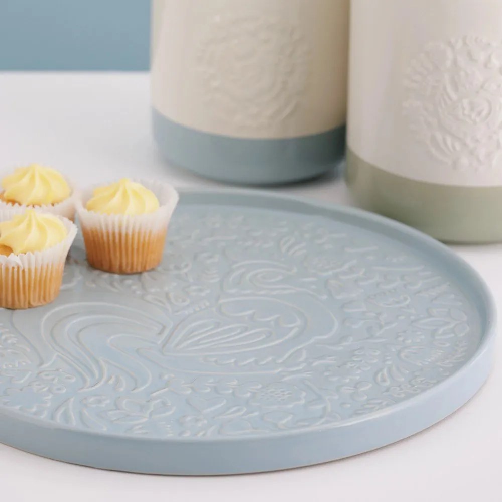 Sivomodrý servírovací keramický tanier ø 30 cm Home to Roost – Mason Cash