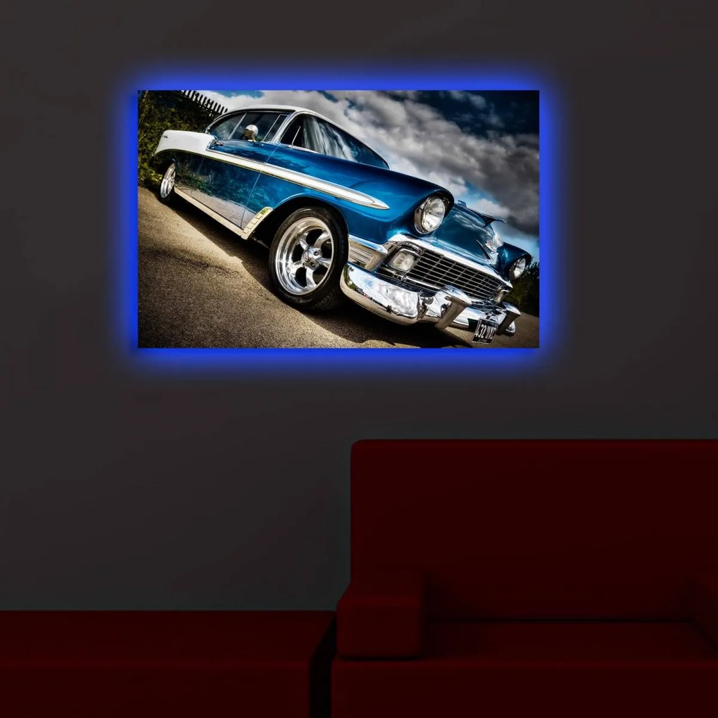 Obraz s led osvetlením Chevrolet Bel Air 70x45 cm