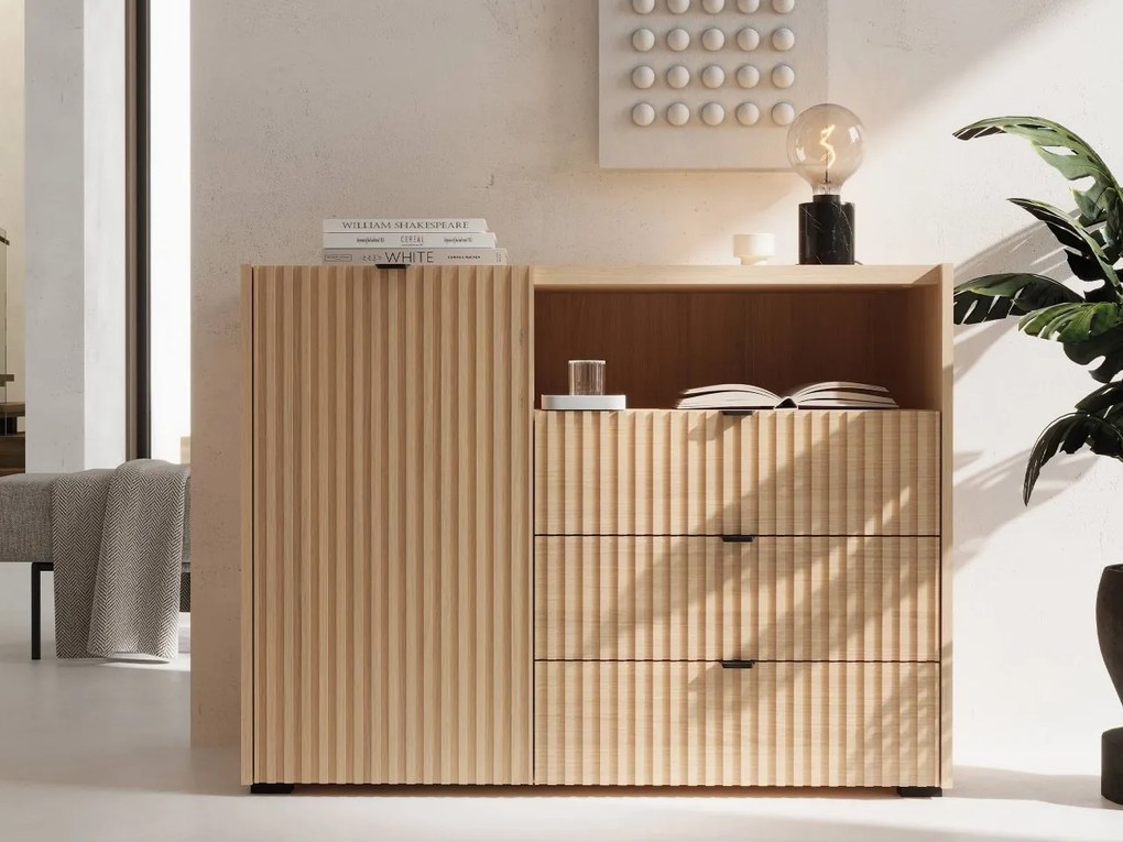 Komoda Siroti 1D3SZ SR01, Farby: dub vicenza bielený