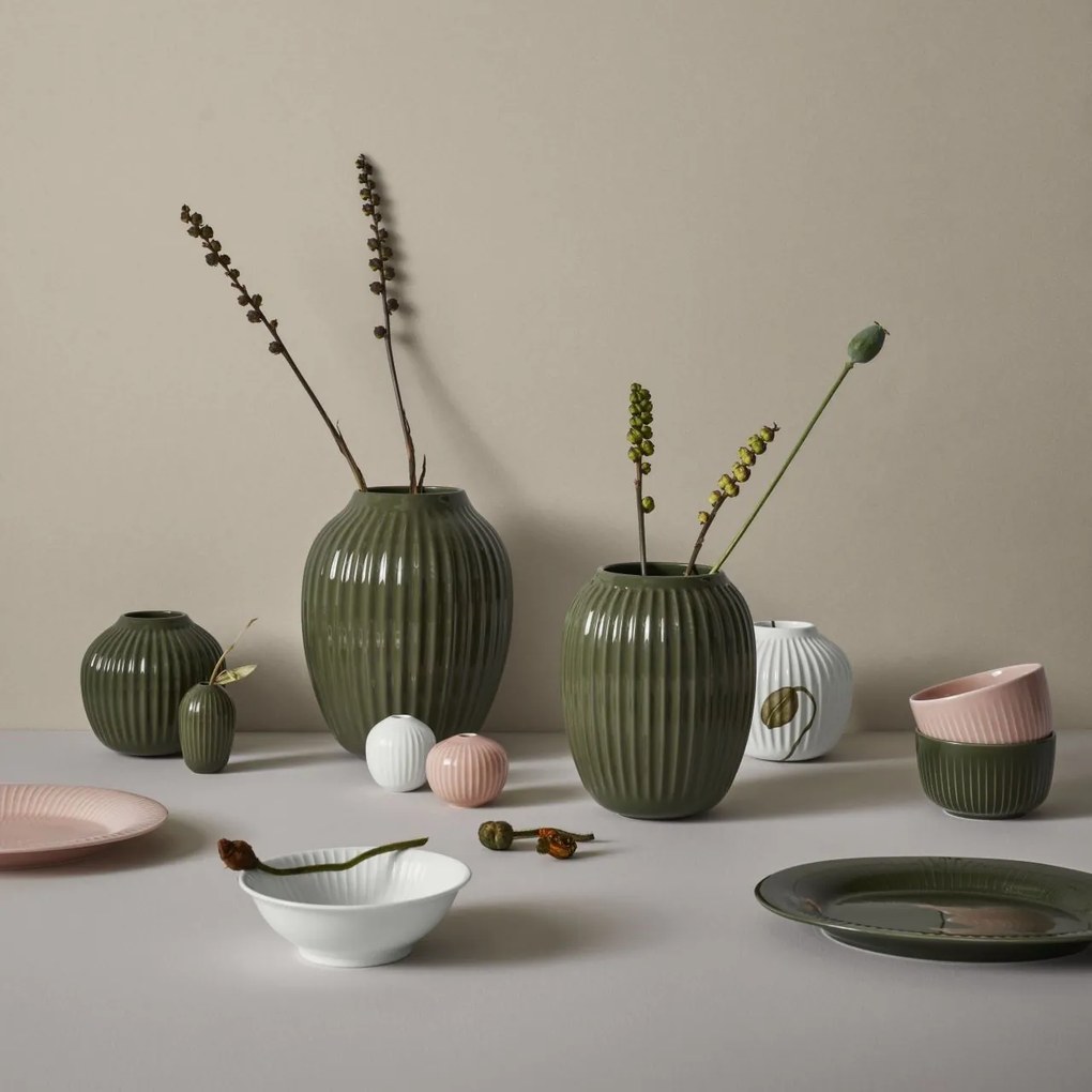 KÄHLER Keramická váza Hammershøi Dark Green 21 cm