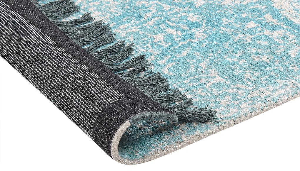 Viskózový koberec 160 x 230 cm modrá/béžová AKARSU Beliani