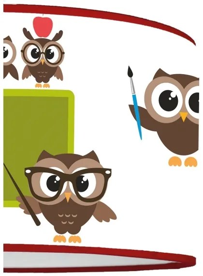 Duolla - Detský luster na lanku OWLS MULTI 1xE27/15W/230V pr. 35 cm