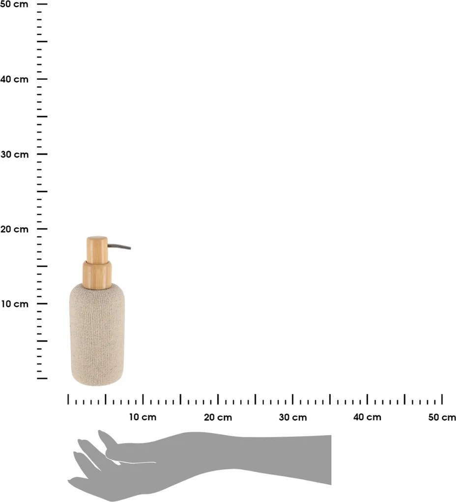 Dávkovač mydla Solena, béžová/s drevenými prvkami, 340 ml