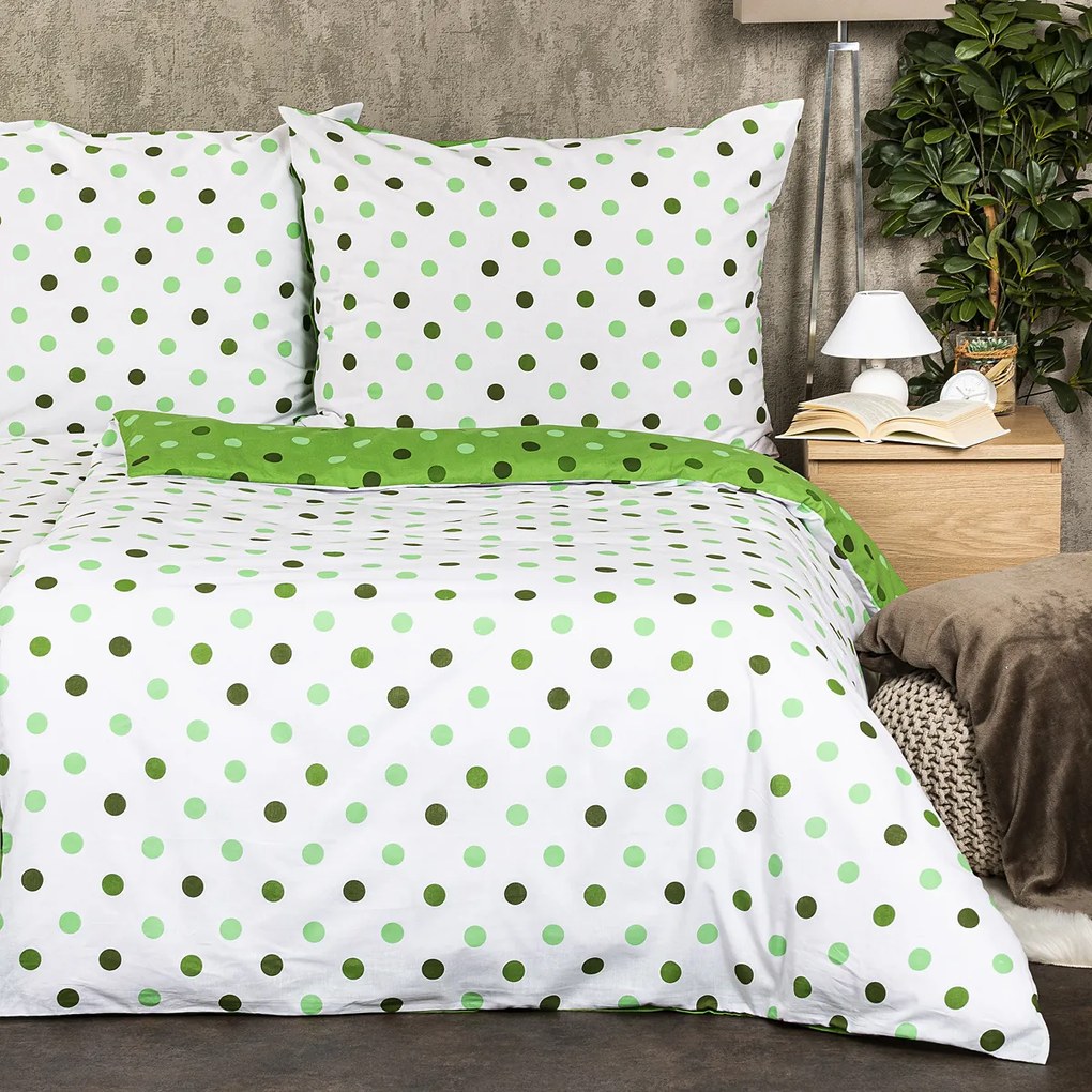 4Home Bavlnené obliečky Bodky zelená