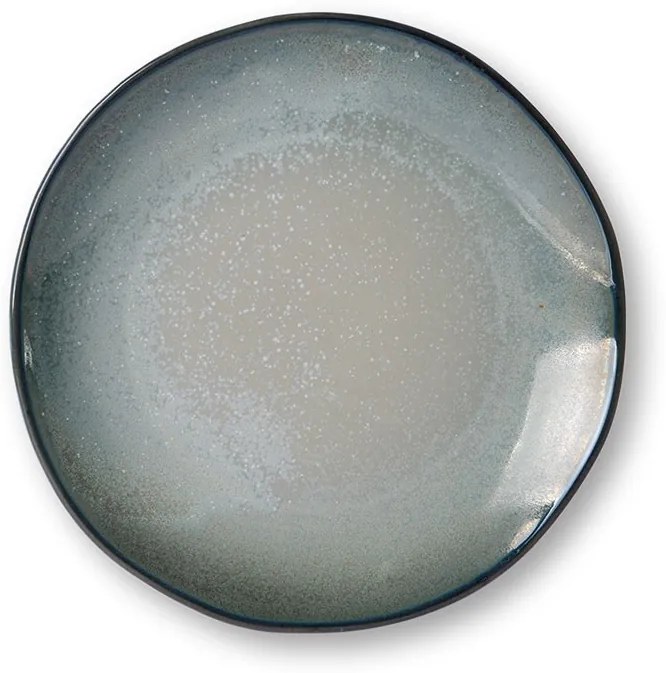 Tyrkysovo šedý ručne tvarovaný jedálenský tanier Home Chef - 27 * 26,5 * 3cm