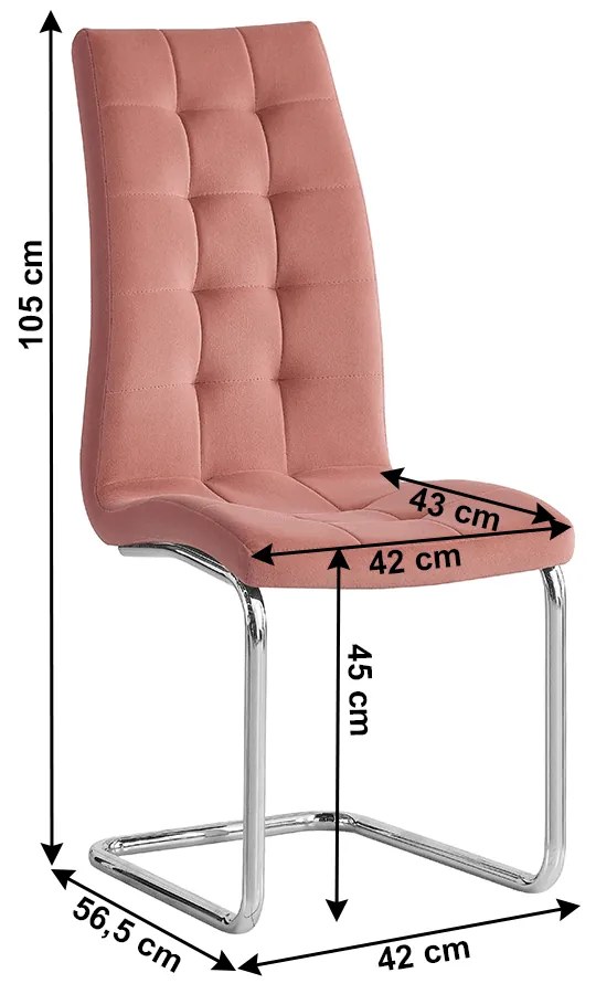 Jedálenská stolička Farando NEW (ružová + chróm). Vlastná spoľahlivá doprava až k Vám domov. 1028875
