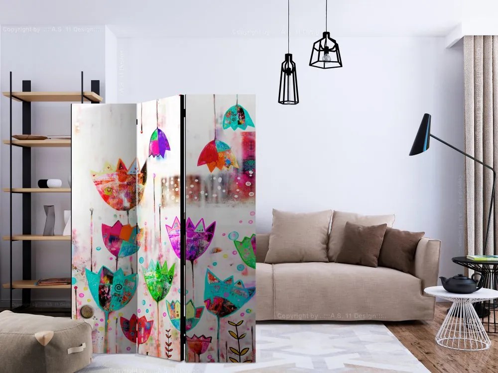 Artgeist Paraván - Colorful tulips [Room Dividers]