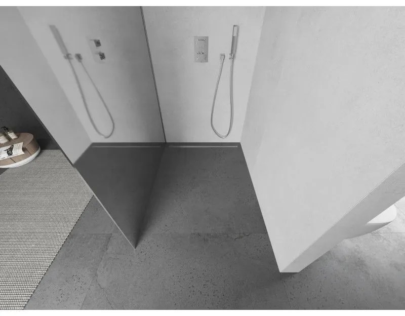 Mexen Kioto L, sprchová zástena Walk-In 80 x 200 cm, 8mm sklo vzor zrkadlo, chrómový profil, 800-080-103-01-50