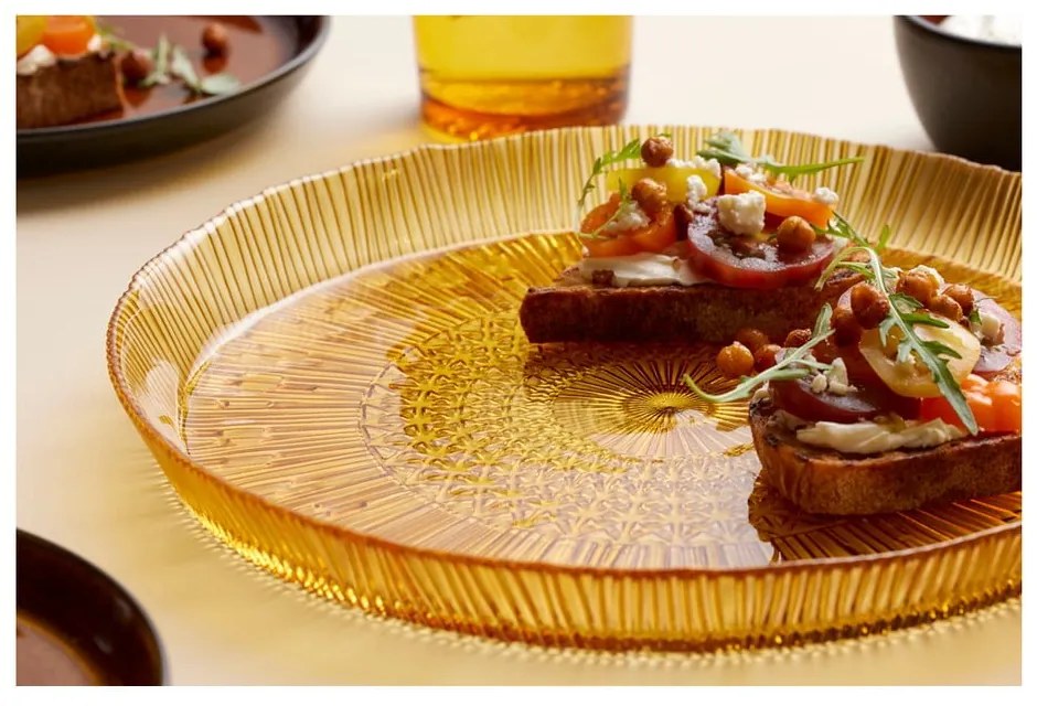 Oranžový sklenený servírovací tanier ø 30 cm Kusintha – Bitz