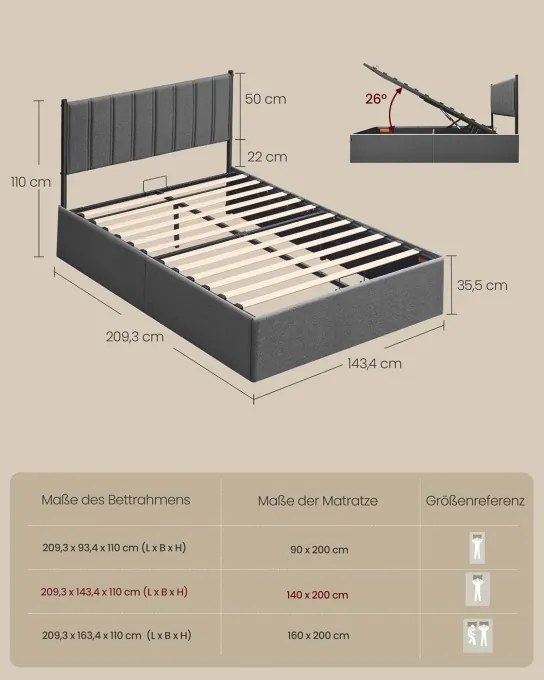 Manželská posteľ 140 cm RMB614G02