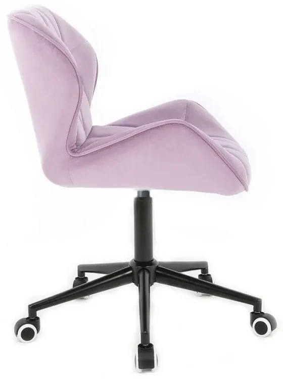 LuxuryForm DESIGN Stolička MILANO VELUR na čiernej podstave s kolieskami - levanduľa