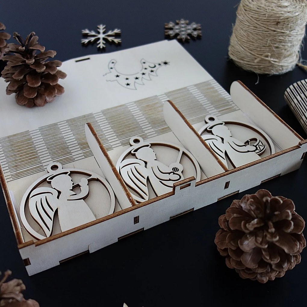 SENTOP | Vianočné ozdoby z dreva a plastu, Vianočné dekorácie drevené , drevené doplnky PR0103-Christmas decorati HEU-