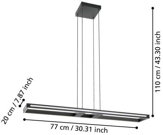 Eglo 99681 - LED Stmievateľný luster na lanku SALVILANAS-Z LED/33W/230V 2700-6500K