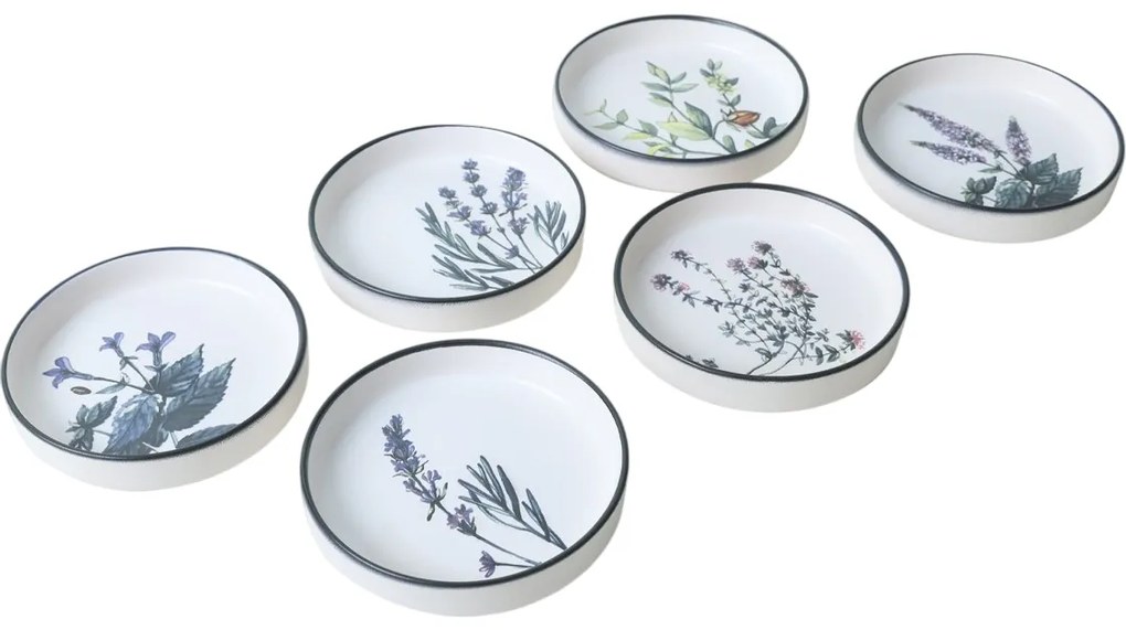 Sada 6 kameninových misiek Herbal 14 cm
